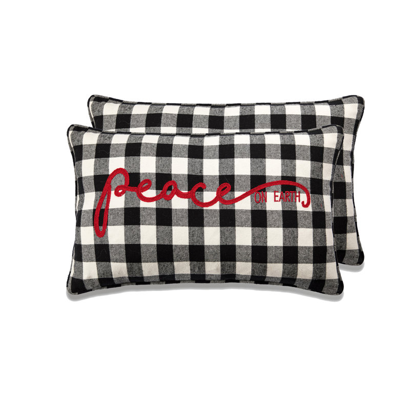  Housse de coussin rectangulaire 100% coton et insert, Plumes