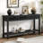 Fir Veneer Modern Stylish Console Table With Honeycomb Design-1581522129