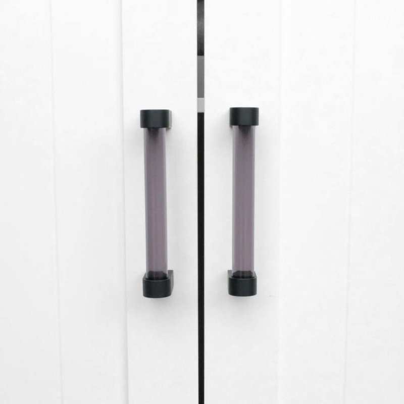 Clarity Acrylic Center to Center Bar / Handle Pull, 8" Center to Center, Matte Black/Smoke