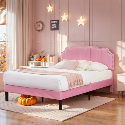 Auxter Upholstered Platform Bed Frame with Adjustable Headboard