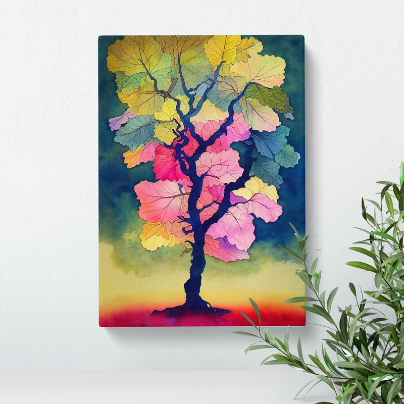 Wonderful Painted Tree No.3 - Wrapped Canvas, 50cm H x 35cm W x 3cm D