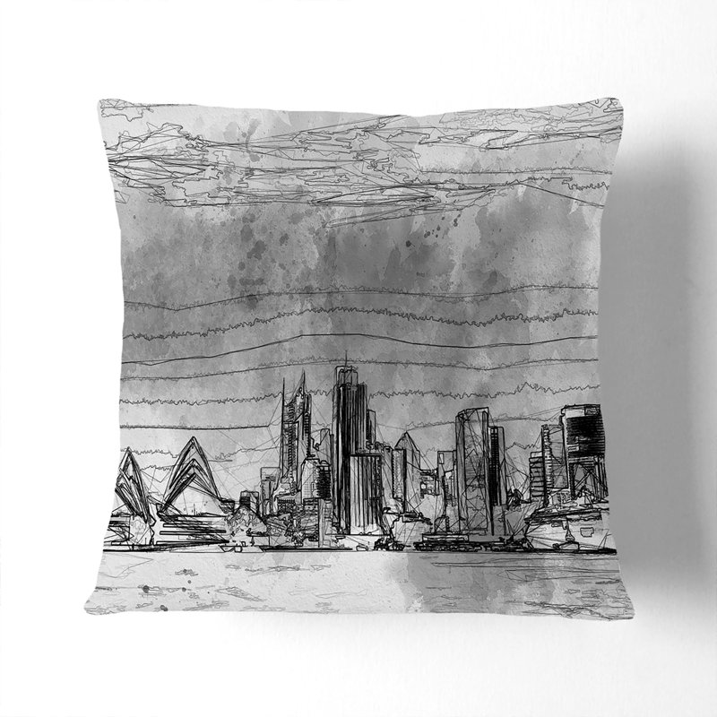 Square Throw Cushion, 55cm H x 55cm W x 20cm D, Black