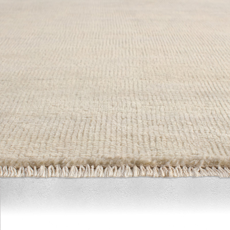 Jaipur Living Origin SAG18 Handknotted Solid Ivory Area Rug (6'x9'), Rectangle 10' x 14'