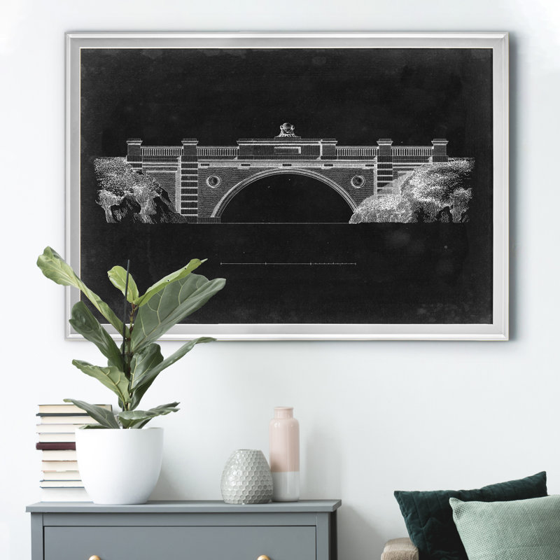«Bridge Schématique II», impression sur toile encadrée, H 18,5 po x l 24,5 po x P 1,5 po, Argent