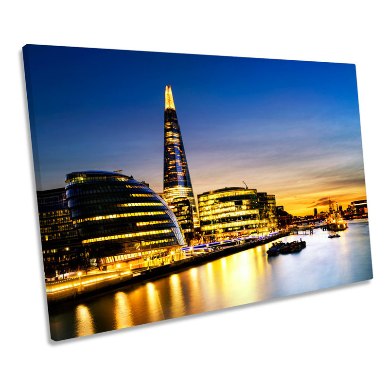 London Skyline Shard Building - Wrapped Canvas Print, 30.5cm H x 45.7cm W x 2cm D