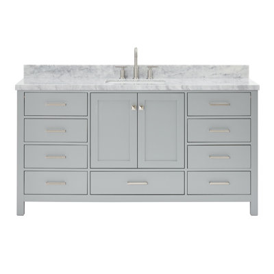 Flynt 67'' Single Bathroom Vanity with Carrara Marble Top
