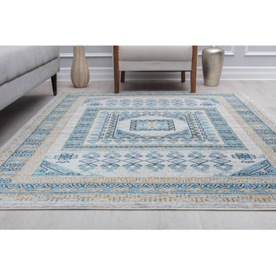 Tapis oriental gris / bleu Bartolo