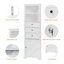 Armoire triangulaire blanche polyvalente avec plusieurs options de rangement pour n'importe quelle pièce