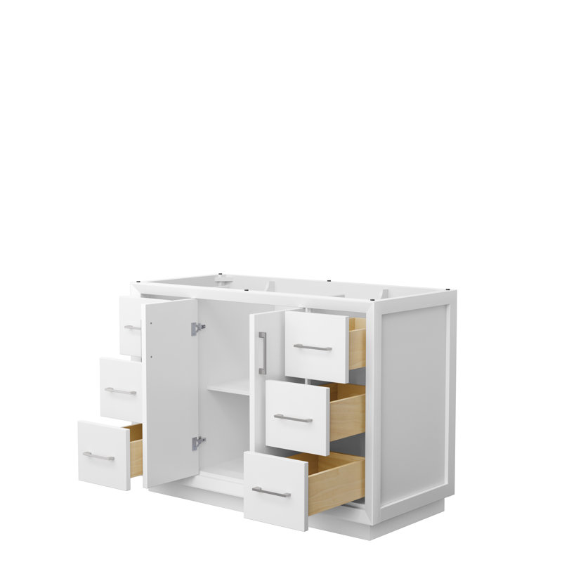 Strada 47.25'' Single Bathroom Vanity Base Only, White/Gray
