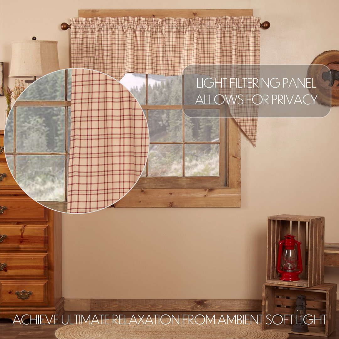 Tacoma Cotton Plaid Swag Window Valance (Set of 2) VHC Brands