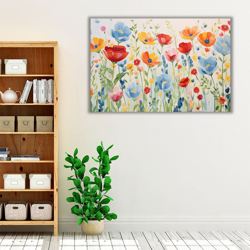 "Painterly Flower Extravaganza 2", H 24 po x l 36 po