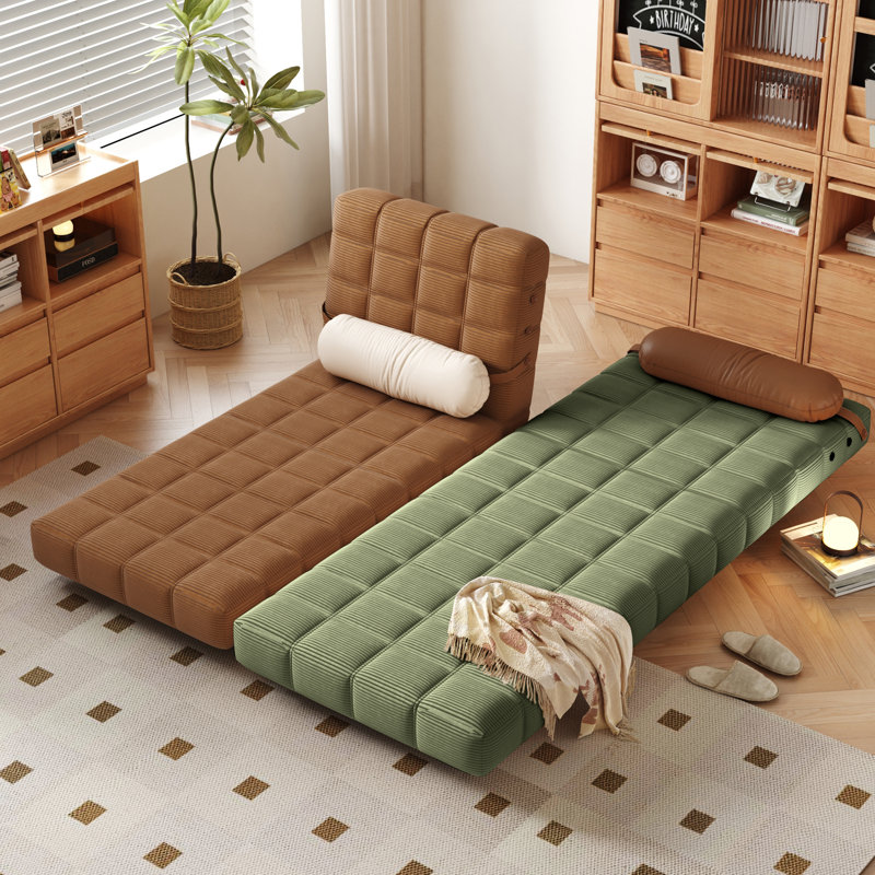 32'' Single Corduroy Reclining Sofa Chair,Ajustable Back Accent Chair,with Pillow, Green