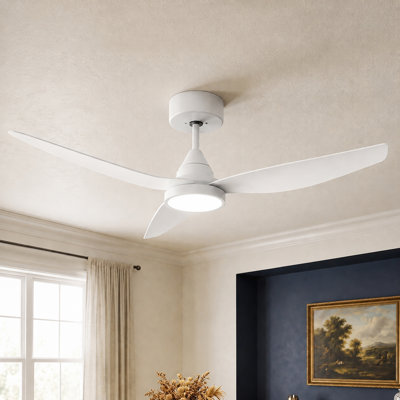 High Airflow Up to 6500CFM 54" Ceiling Fan with Light Remote 6-Speed & 3CCT Dimmable LED, Low Noise Reversible Airflow DC Motor