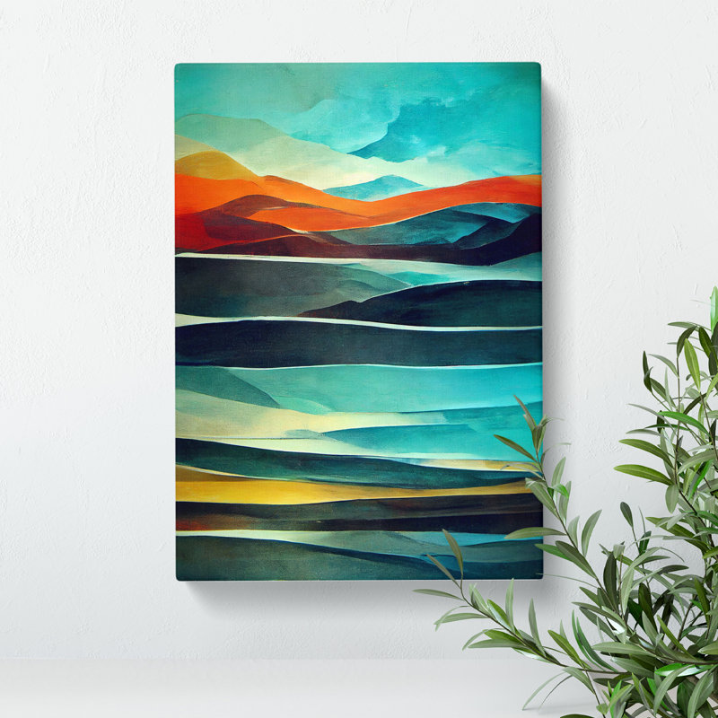 Mountain Landscape In Abstract No.4 - Wrapped Canvas, 50cm H x 35cm W x 3cm D