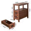 Table de bout à chargement rustique Enric avec tiroirs et ports USB-126137650