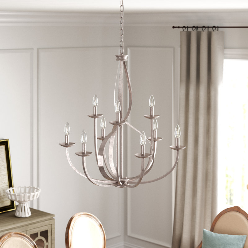 Lustre classique / traditionnel à 9 lumières de style bougie