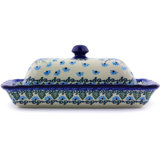 Forget Me Not Stoneware Butter Dish
