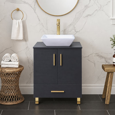 Meuble-lavabo simple noir 24 po Nicson