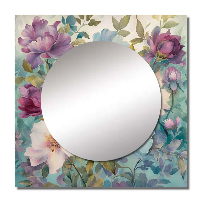 Décoration murale Laquesta - Miroir carré Wildflowers, 23 po x 23 po