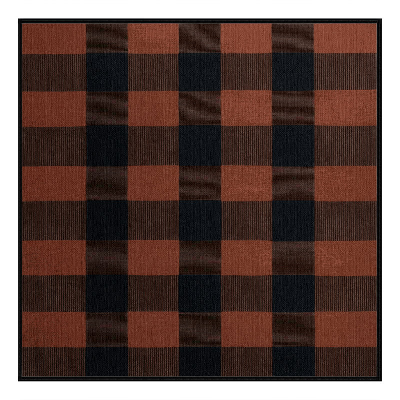 Tapis damier noir lavable à la machine, Carré 7 pi