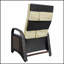 Fauteuil inclinable d'extérieur avec mécanisme de réglage séparé, osier en PE, dossier et repose-pieds réglables, coussin moelleux amovible pour un bain de soleil et de détente