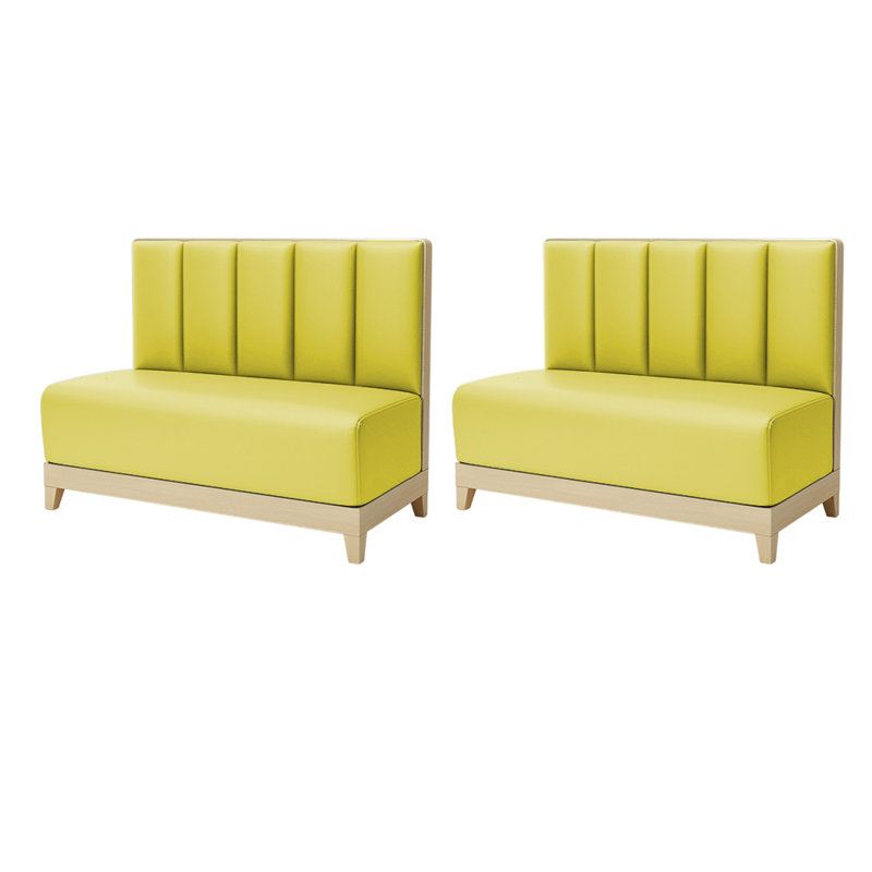 Banc rembourré en similicuir Simple Leisure Cafe, Jaune