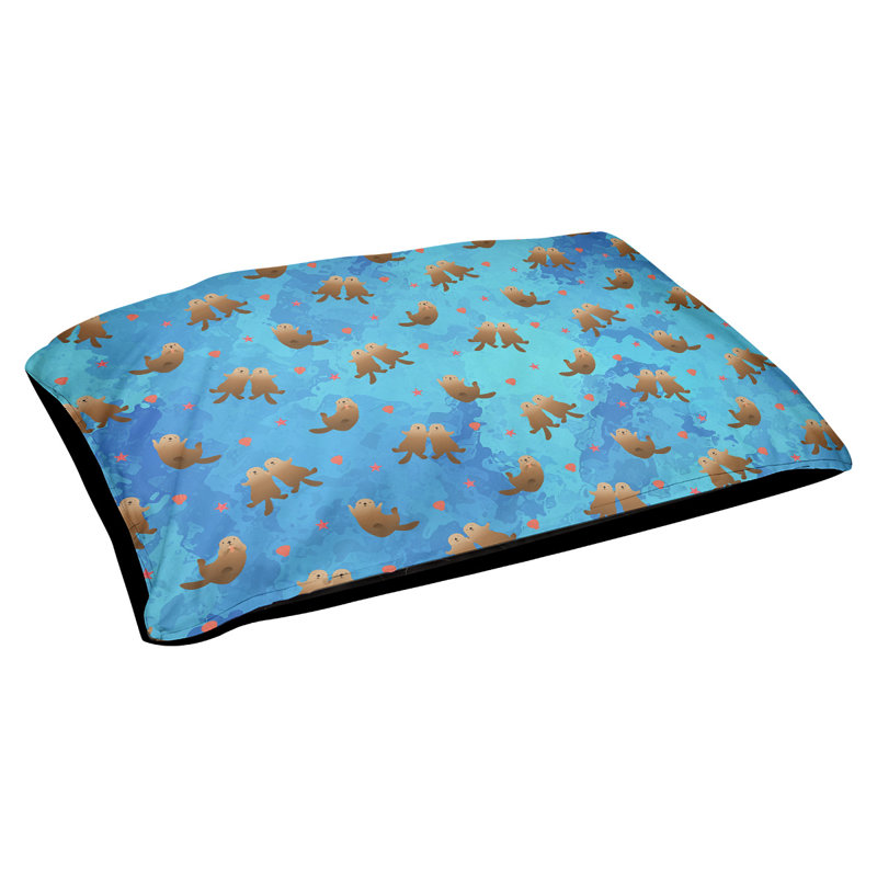 Coussin d'extérieur Campion Sea Otters, Très grand (l 52 po x P 42 po x H 17 po), Rose / Mauve / Noir