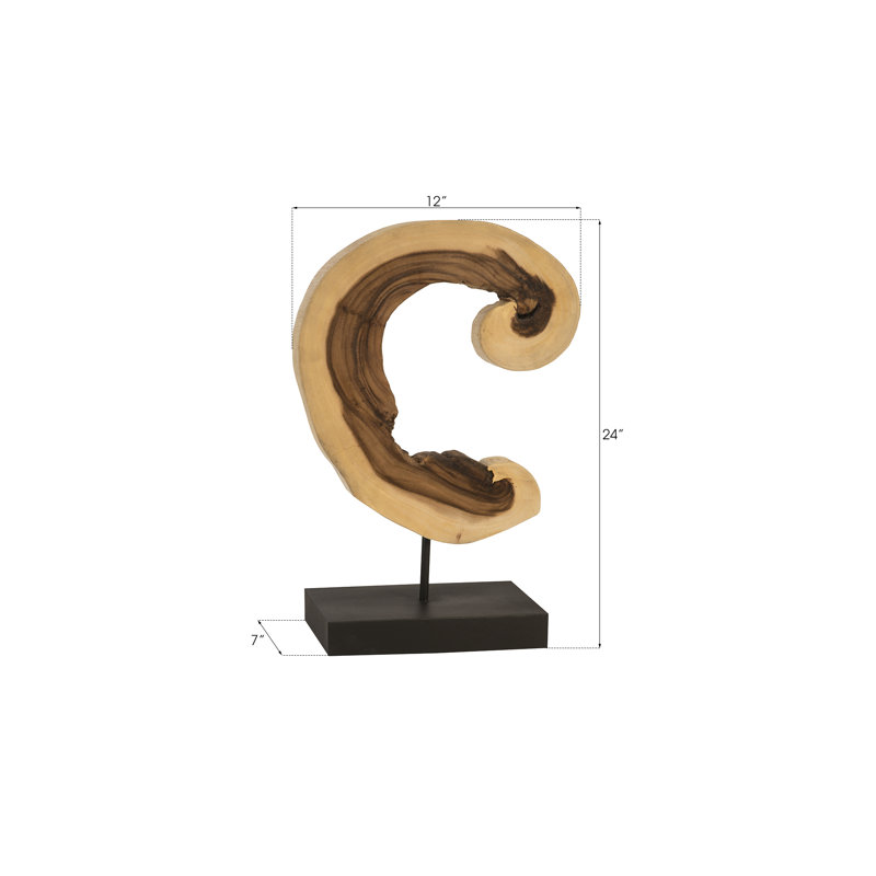 Sculpture trèfle sur support, Naturel