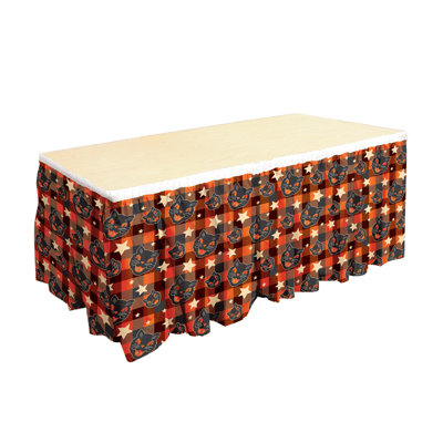 Beistle, 29 po x 14 pi, rouge, jupe de table d'Halloween rétro, 6 pièces