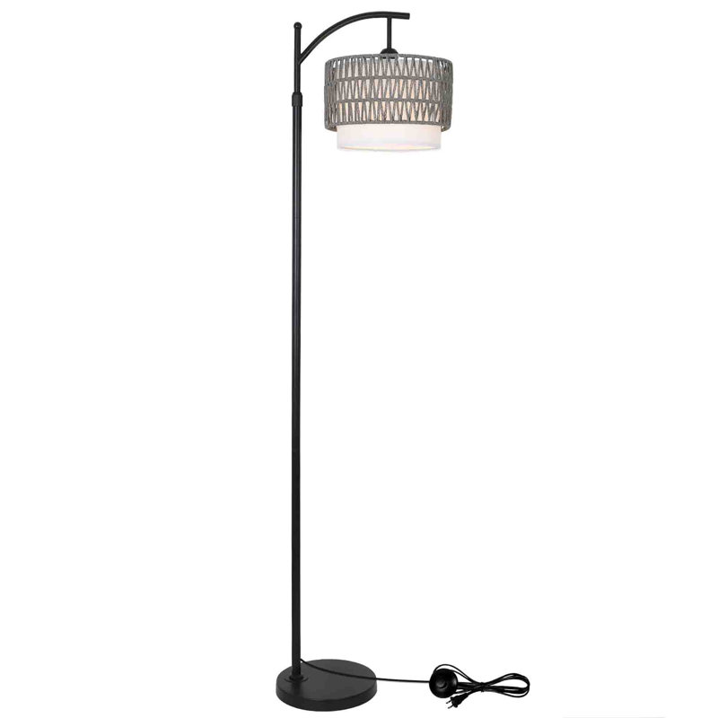 165cm Arched Floor Lamp, Grey