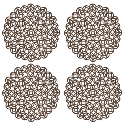 Napperons ronds avec motif découpé au laser (ensemble de 4)