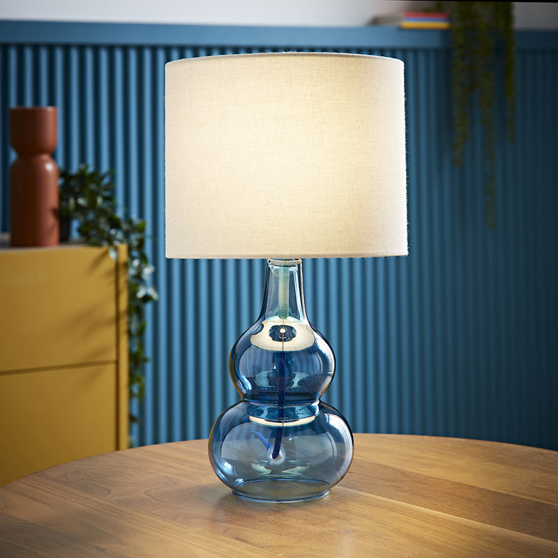 Glass Table Lamp, Yes, Blue