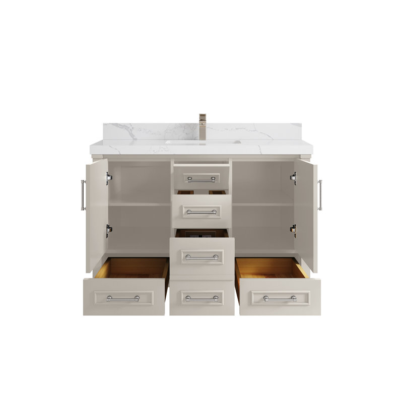 Meuble-lavabo simple avec comptoir 48 po Aberdeen, Calacatta Laza