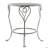 26X26x30" Heart Iron Round Side Table, Distressed Silver Finish, French Country Accent End Table With Twisted Legs