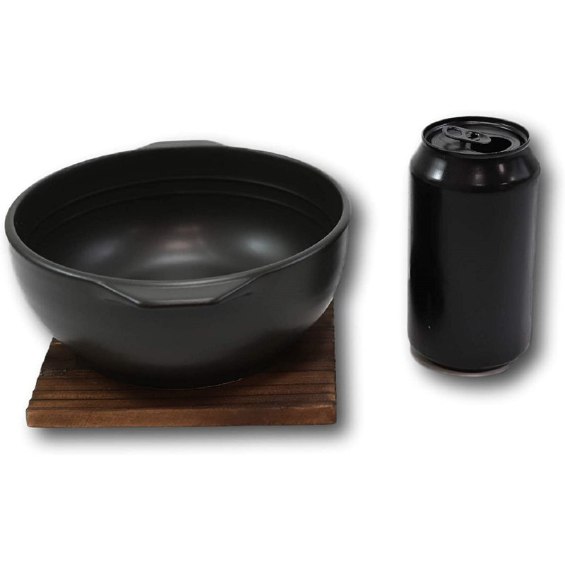 0,96 pte Cocotte ronde en céramique, Noir