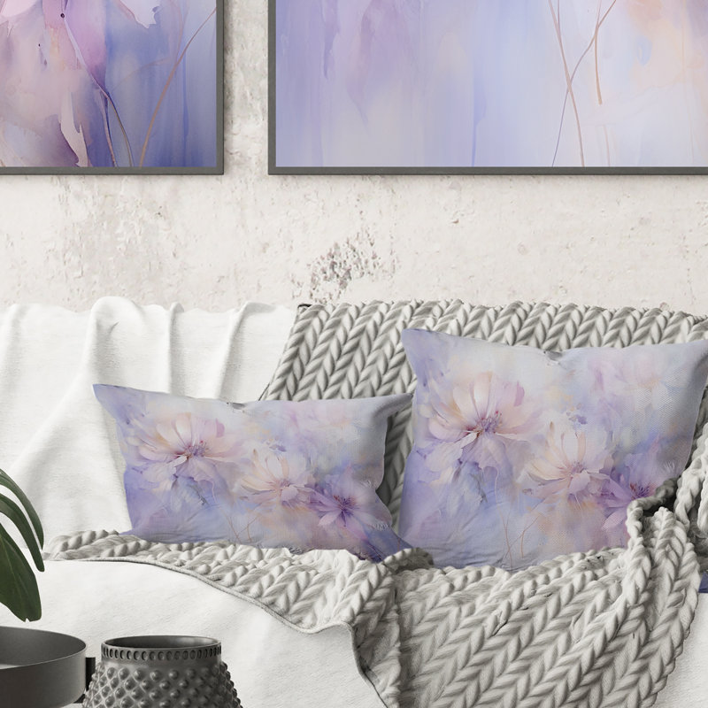 Coussin Purple Botanical Whispers II - Abstract Botanicals