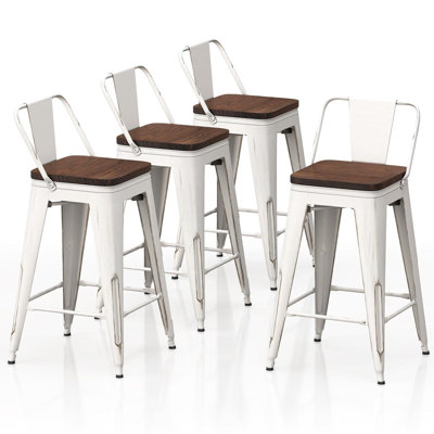 Tabouret de comptoir 24 po en bois massif Walston