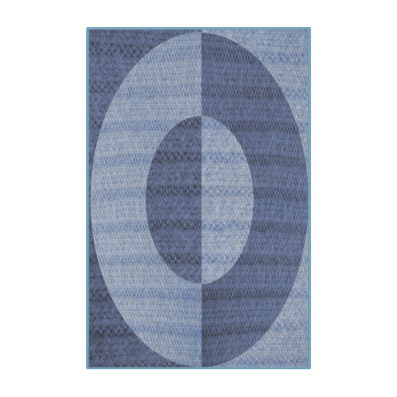 Tapis de surface bleu en acier à motifs, Rectangle 2 pi x 4 pi