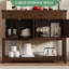 Armoire de style campagnard 47,2 po avec 2 tiroirs, 4 armoires à 4 portes et tablette ouverte, console, bar, buffet étroit pour la cuisine, le couloir ou le salon-2088601488