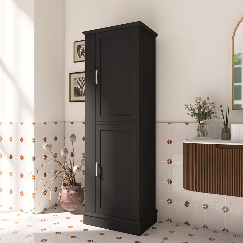 Grande armoire de rangement autoportante Bathroon, Noir