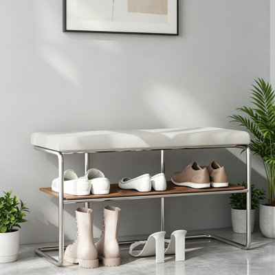 Italian style simple shoe storage bench