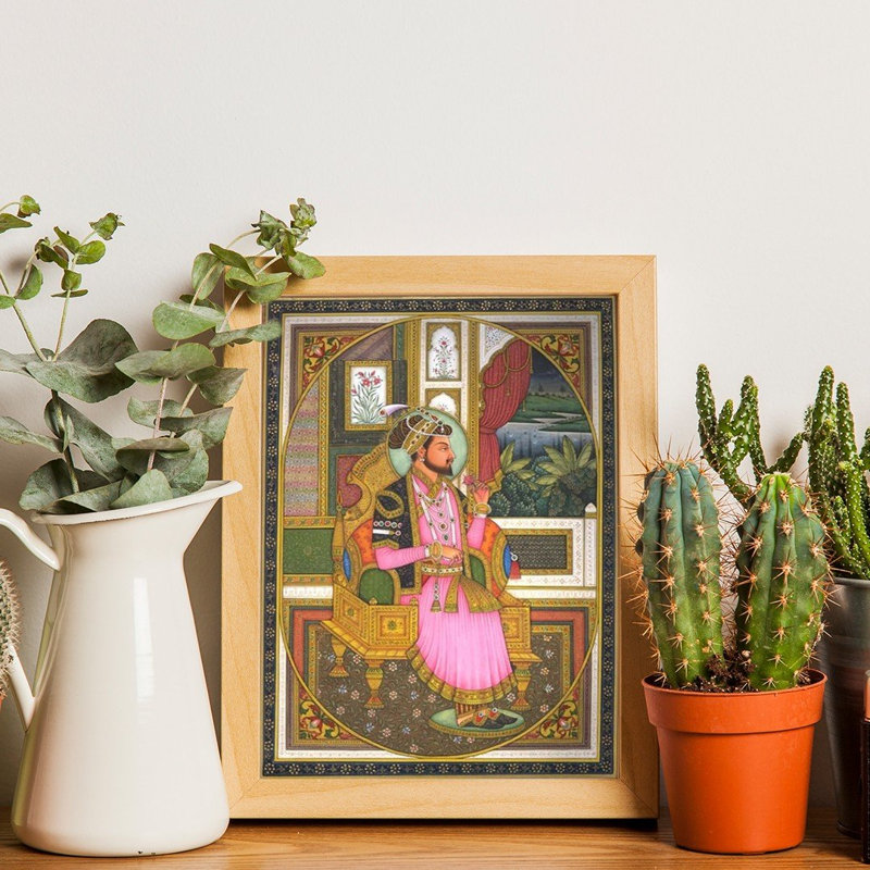 Portrait Of Shah Jahan | Water Color On Paper | Mughal Miniature Painting