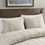 Housse de couette 100% coton avec rayures grises et taupe gracieuses 3 pièces