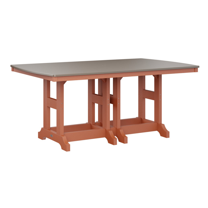 Table de salle à manger rectangulaire Berlin Garden, Bronze martelé, H 30,87 po x l 72 po x P 44 po, Orange mangue