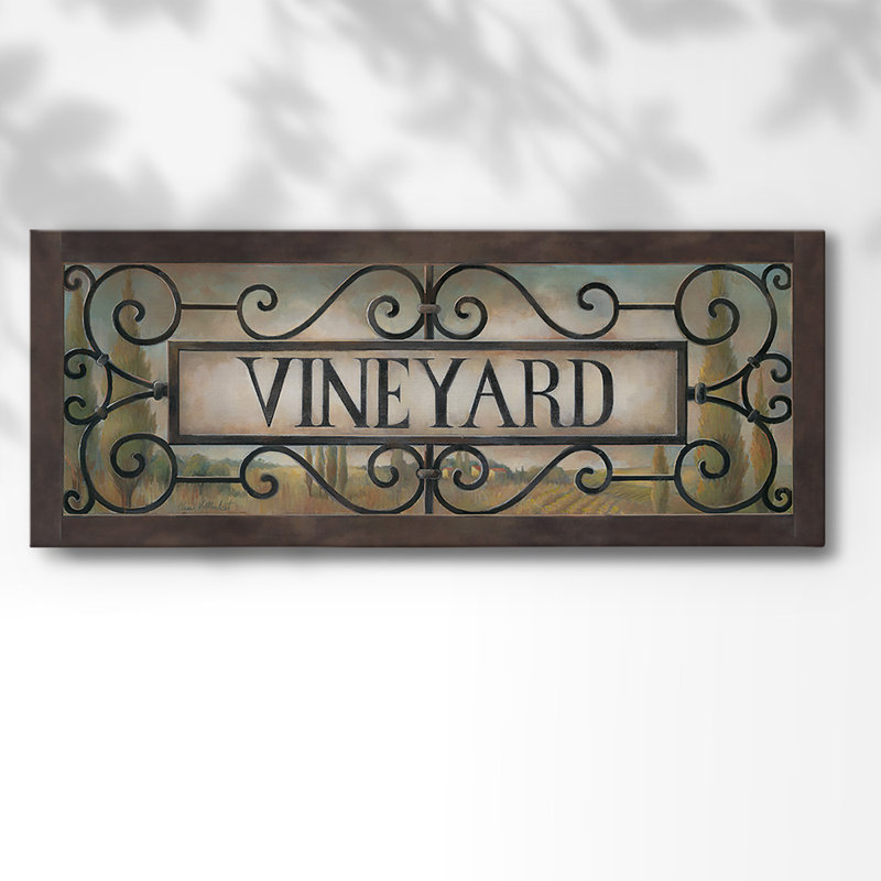 «Vineyard On Canvas», art textuel, H 12 po x l 30 po x P 1,5 po