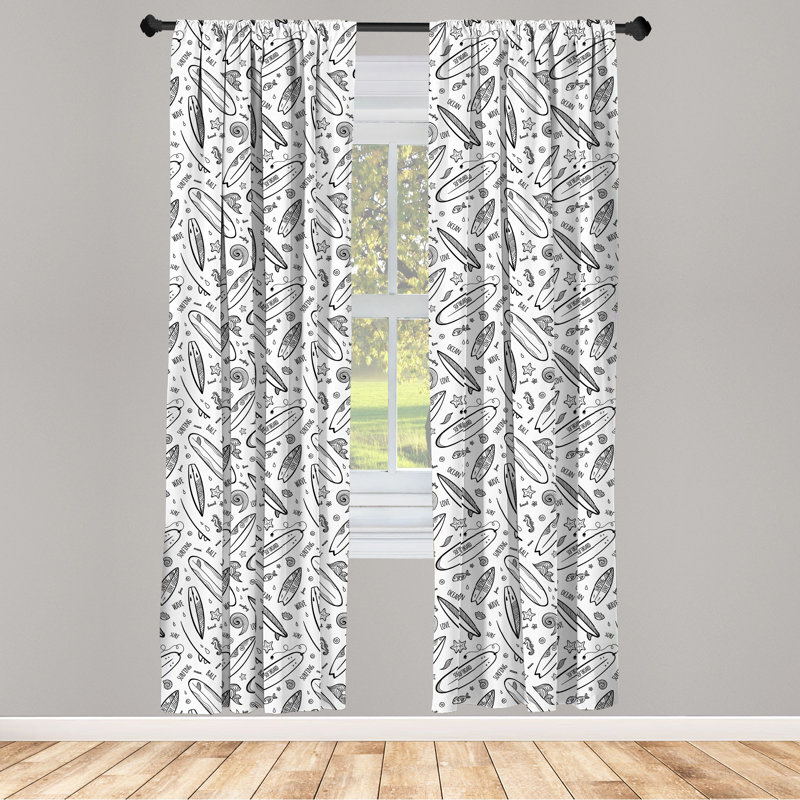 Room Darkening Sliding Panel Pair, 28" x 63", Black/White