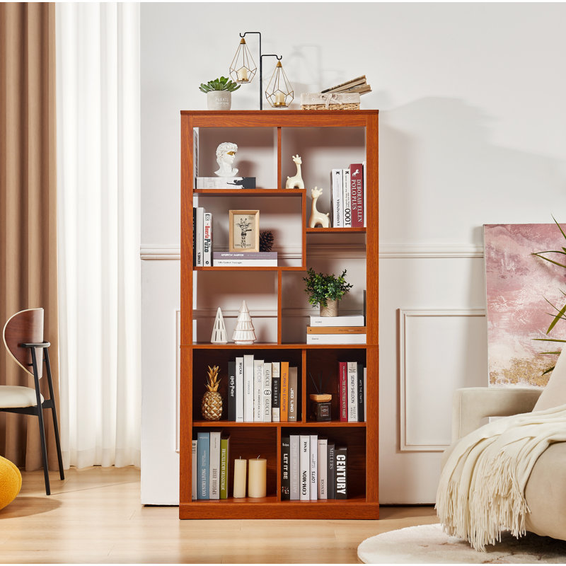Bibliothèque ouverte en bois à combinaison libre, armoire de rangement multi-espaces, bibliothèque autoportante facile à assembler avec sangles anti-basculement, organisateur de rangement classifié pour le salon, la chambre et le bureau à domicile