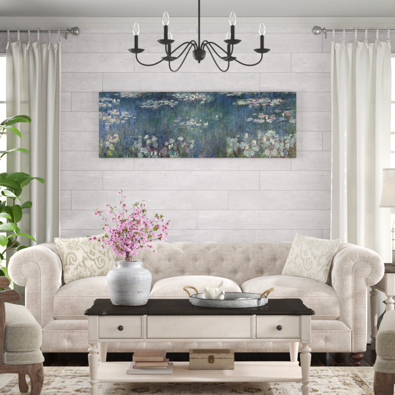 «Waterlilies Green Reflections» par Claude Monet, reproduction d'art sur toile tendue, H 20 po x l 60 po x P 1,5 po