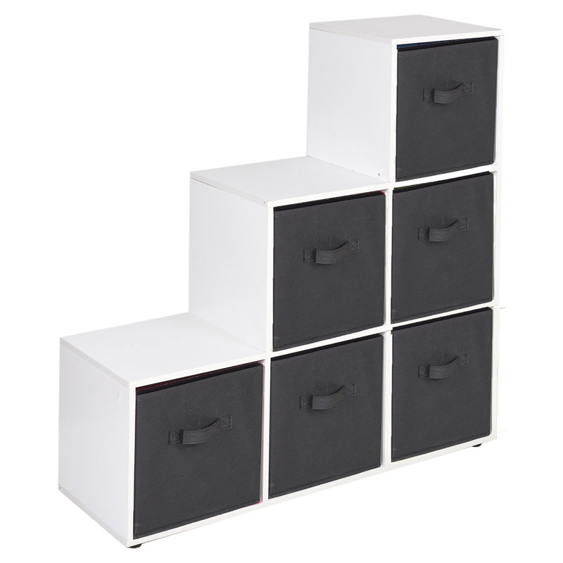 Joelle 90.5cm H x 89cm W Bookcase, White/Black
