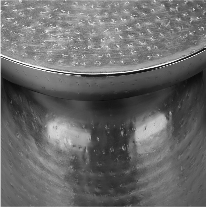 Table de bout cylindrique en acier Abdisamad, Chrome